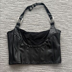 I.AM.GIA Sleek Vegan Leather Crop Tank